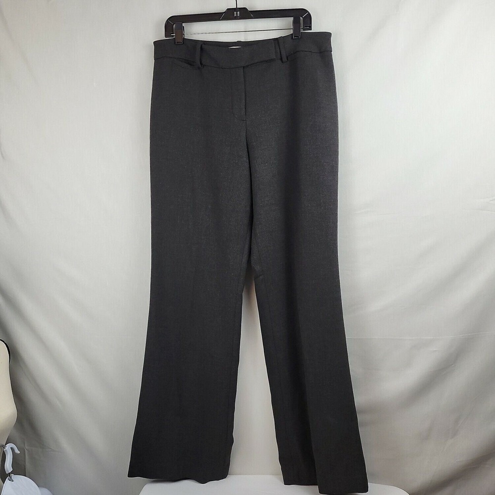Ann Taylor Loft Womens Black Flat Front Straight Leg Casual Dress Pant Size 12